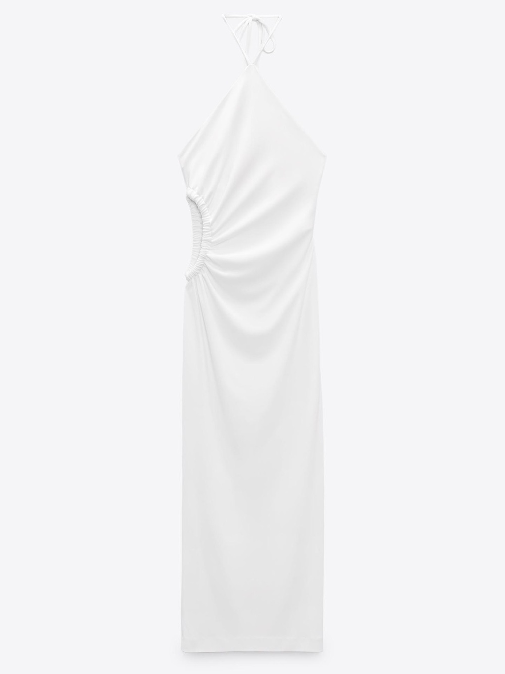 Zara cut out halter midi white dress S